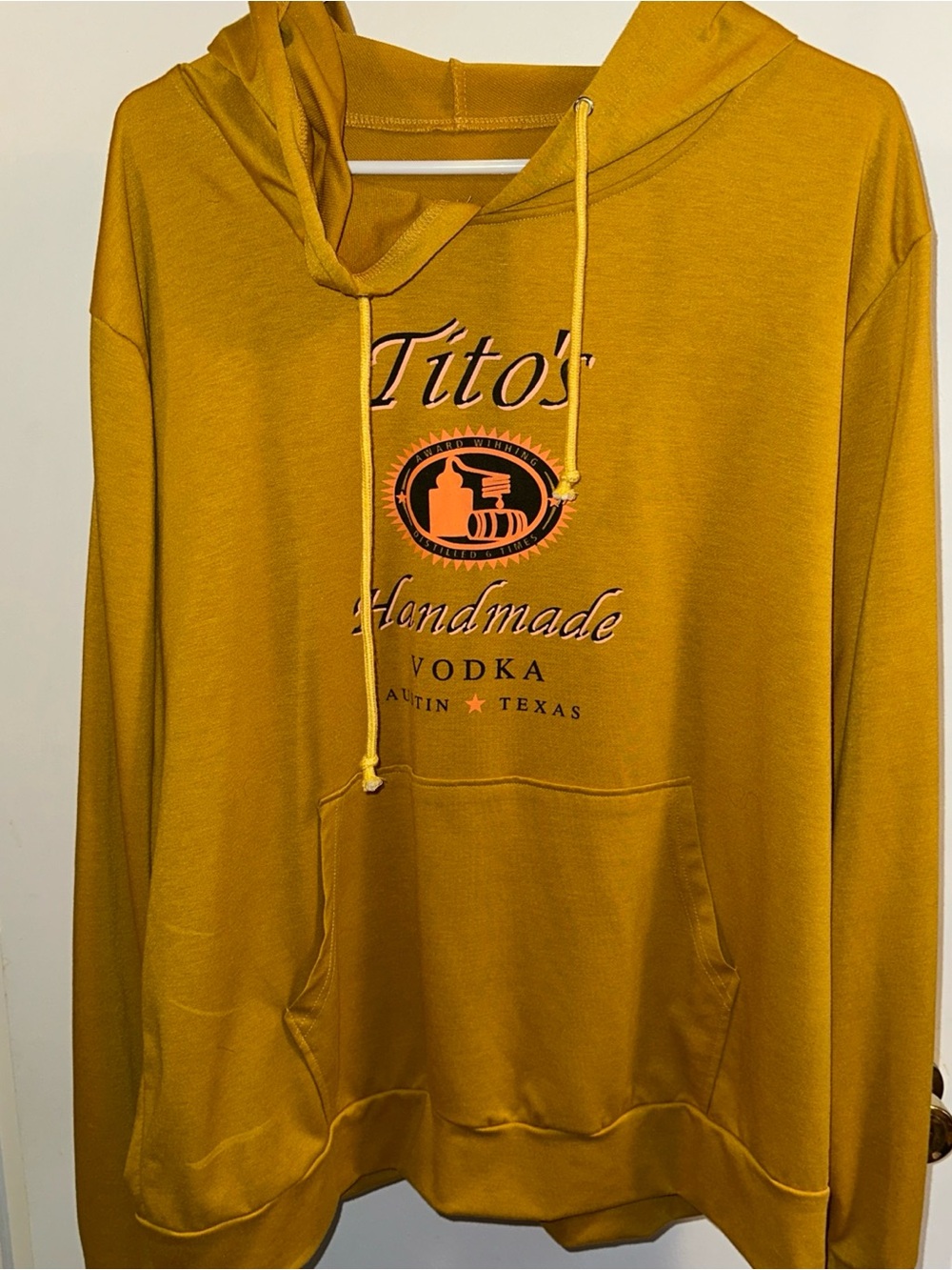 Tito's Handmade Vodka Mustard Yellow Hoodie